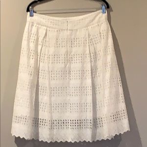 White Lined Eyelet Skirt